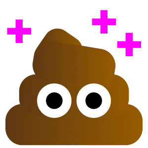 Confused poop emoji