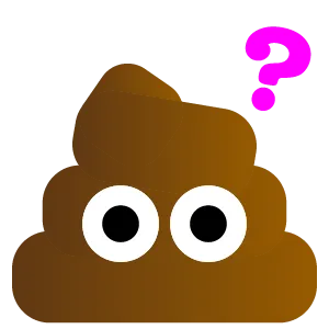 Confused poop emoji